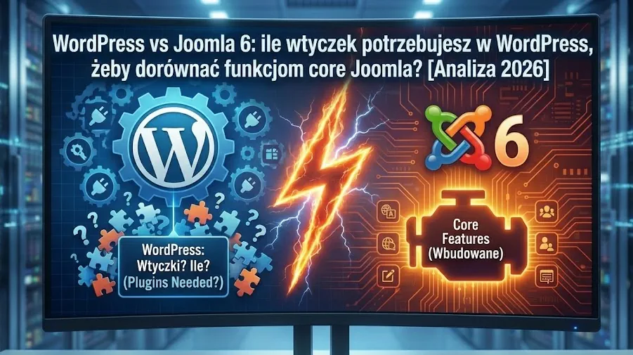 WordPress vs Joomla 6: ile wtyczek potrzebujesz w WordPress, żeby dorównać funkcjom core Joomla?  [Analiza 2026]