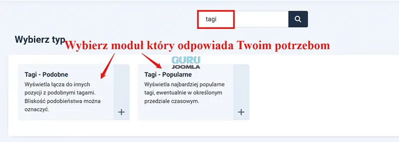 Joomla moduł tagi - publikowanie podobne lub popularne