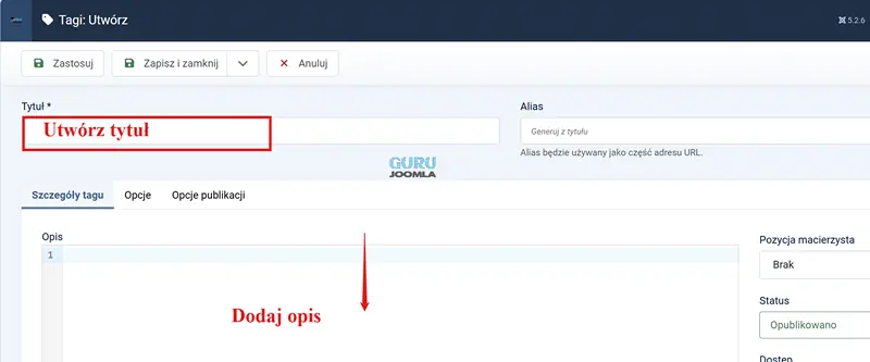 Tag Joomla tworzenie dla SEO