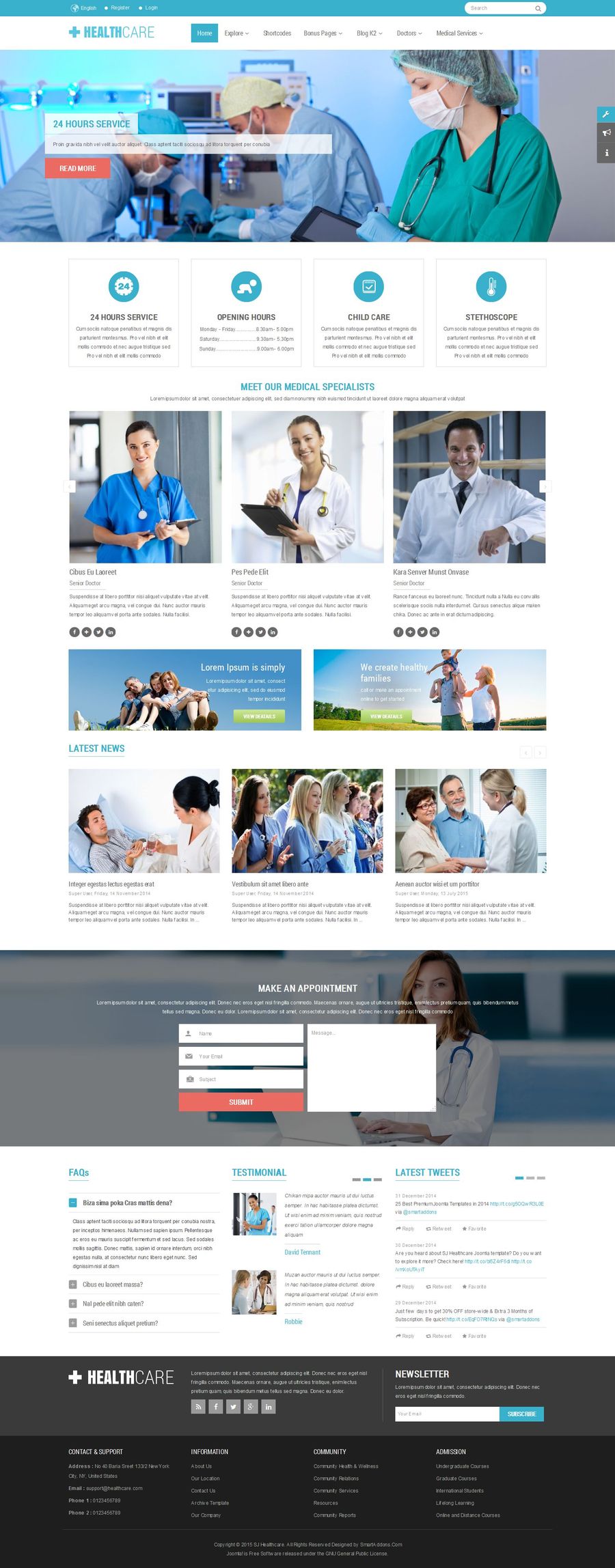 SJ Healthcare - Responsive Joomla Medical Health Templatee