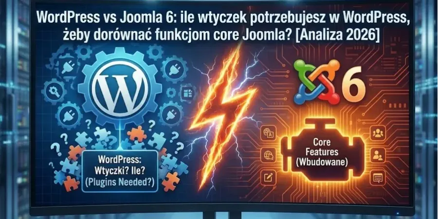 WordPress vs Joomla 6: ile wtyczek potrzebujesz w WordPress, żeby dorównać funkcjom core Joomla?  [Analiza 2026]