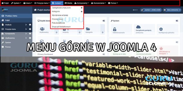 Joomla 4 jak przywrócić górne menu z Joomla 3