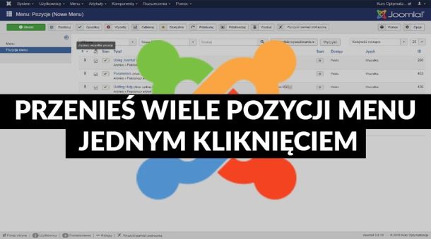 Przenieś wiele pozycji menu jednym kliknięciem